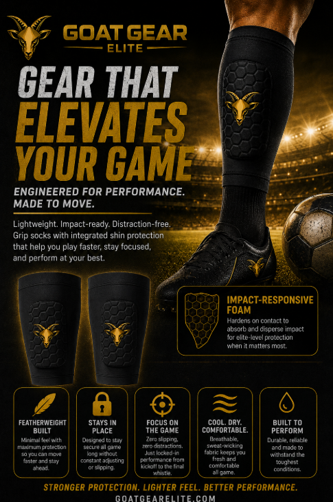 GOAT Elite Gold Fabric Shin Pads