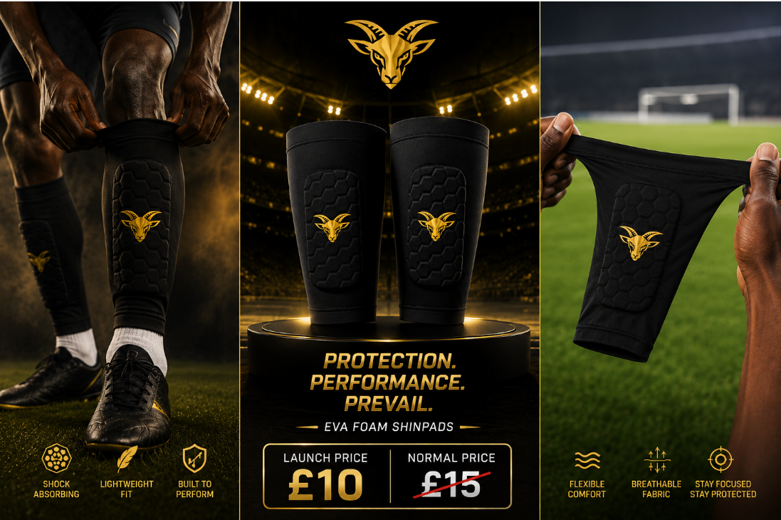 GOAT Elite Gold Fabric Shin Pads